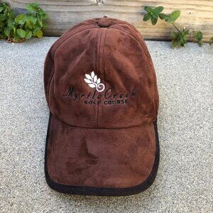 VTG Myrtle Creek Golf Course Faux Suede Hat Men's Adjustable Brown Oregon Cap​